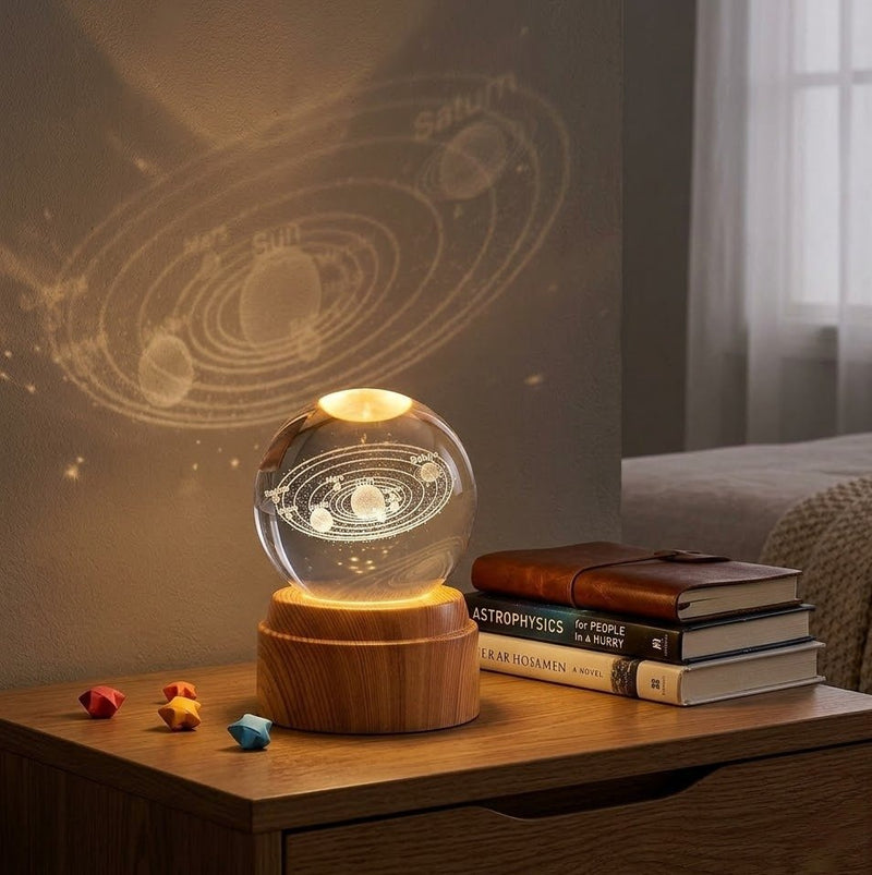 1. Crystal Ball LED Night Light Decorative USB Lamp