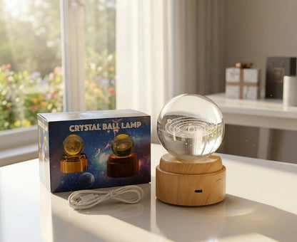 1. Crystal Ball LED Night Light Decorative USB Lamp