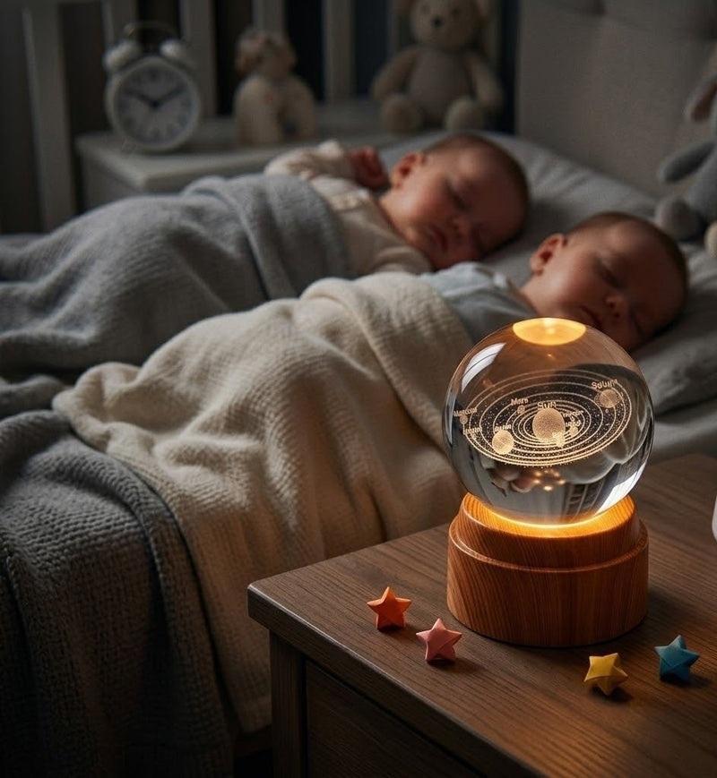 1. Crystal Ball LED Night Light Decorative USB Lamp