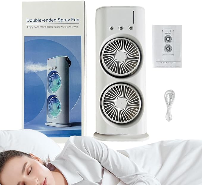 Portable Mist Fan with LED Lights | USB Rechargeable