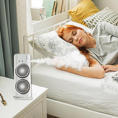 Portable Mist Fan with LED Lights | USB Rechargeable
