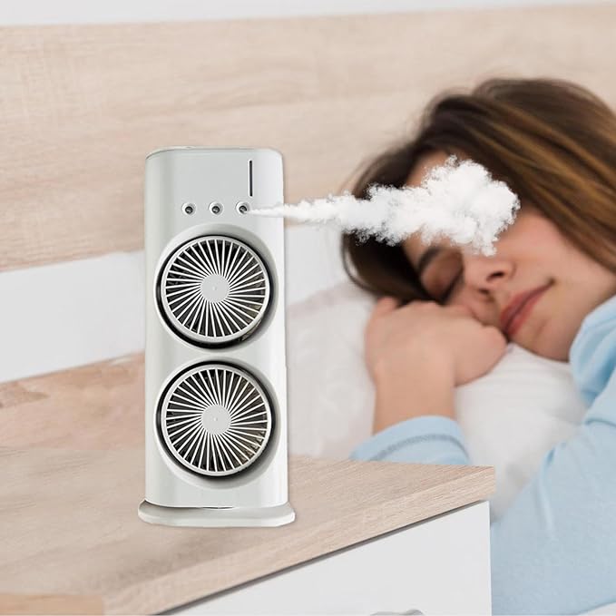 Portable Mist Fan with LED Lights | USB Rechargeable