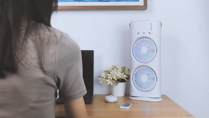Portable Mist Fan with LED Lights | USB Rechargeable
