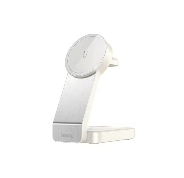 Hoco CQ3 3-in-1 Magnetic Wireless Charger – Fast Charging Dock for iPhone, AirPods & Apple Watch