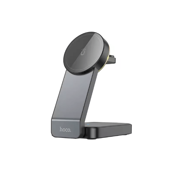 Hoco CQ3 3-in-1 Magnetic Wireless Charger – Fast Charging Dock for iPhone, AirPods & Apple Watch