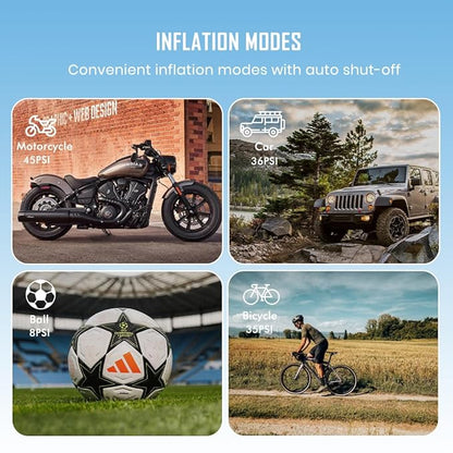 Portable Digital Air Compressor Tire Inflator – 150 PSI Wireless Air Pump with Digital Display