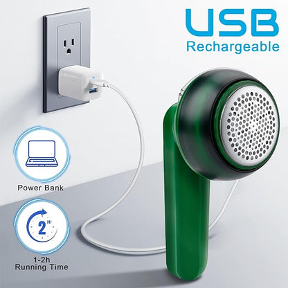 Rechargeable Electric Lint Remover – Portable Fabric Shaver with 6 Blades