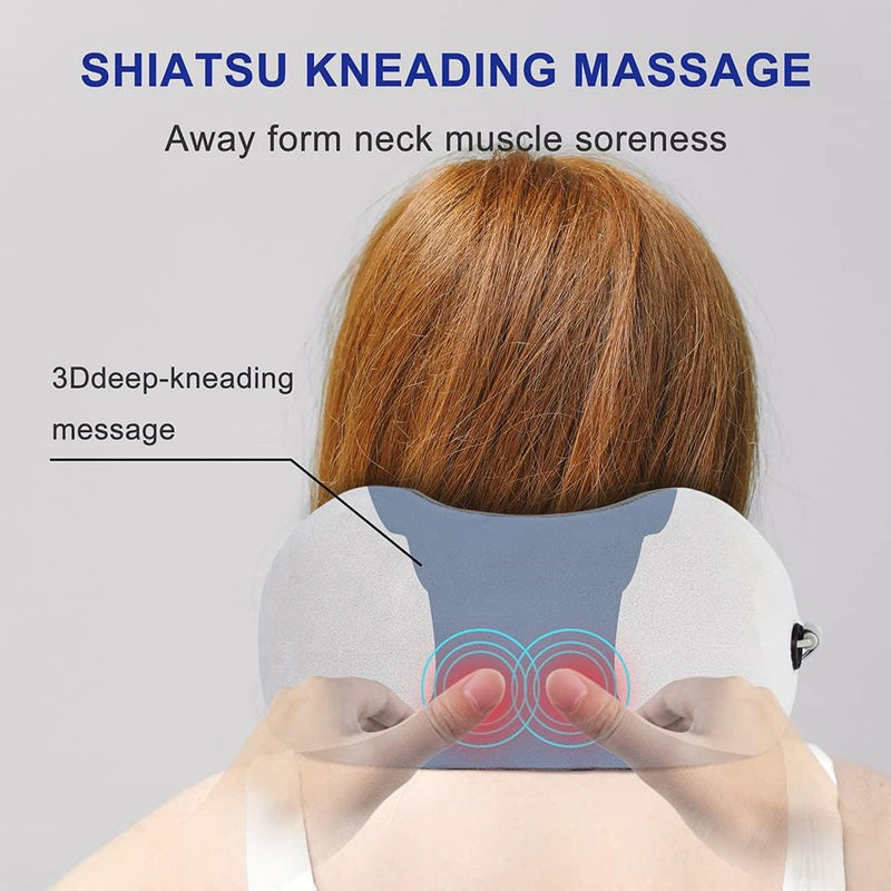 U-Shaped Massage Pillow – Heated Neck Massager for Travel & Stress Relief