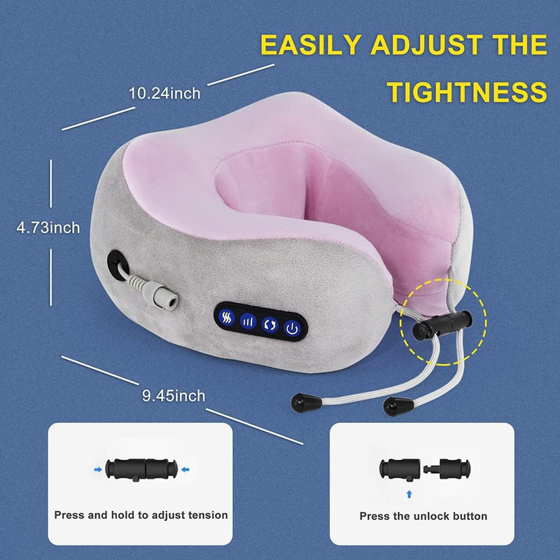 U-Shaped Massage Pillow – Heated Neck Massager for Travel & Stress Relief
